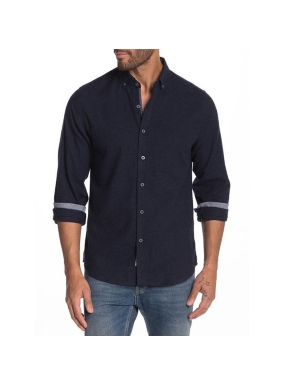 Report Collection Solid Slim Fit Flannel Shirt